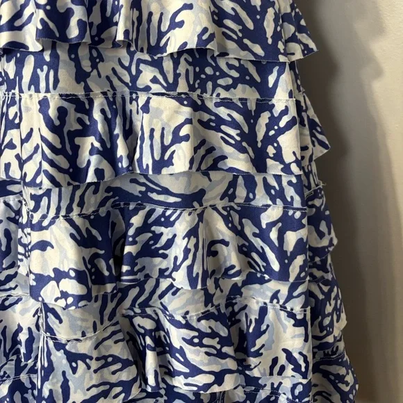 Blue & White Ruffled Tank Dress - Picture 3 of 3